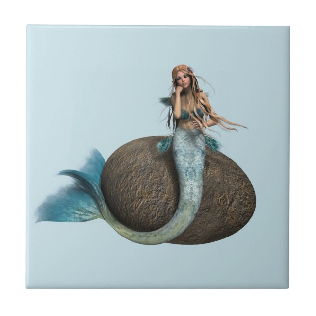 Sad Mermaid Ceramic Tile (Front)
