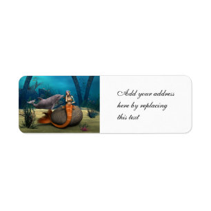 Sad Mermaid Return Address Label