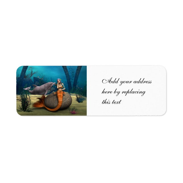 Sad Mermaid Return Address Label (Front)