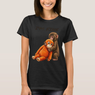 Sad monkey punch meme with an orange toy i'm fine T-Shirt