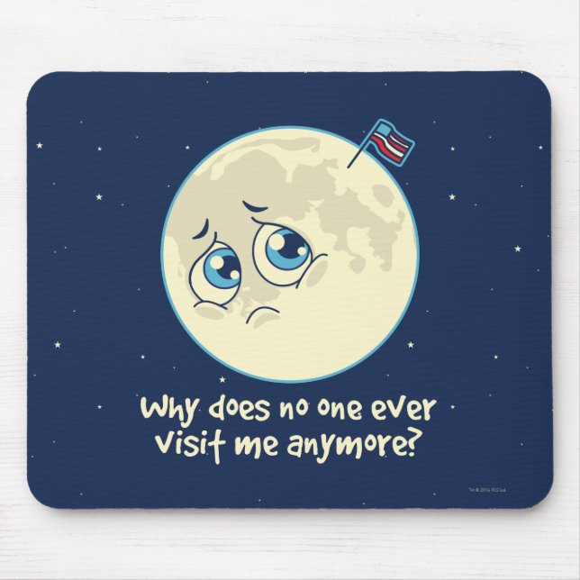 Sad Moon Mouse Pad (Front)