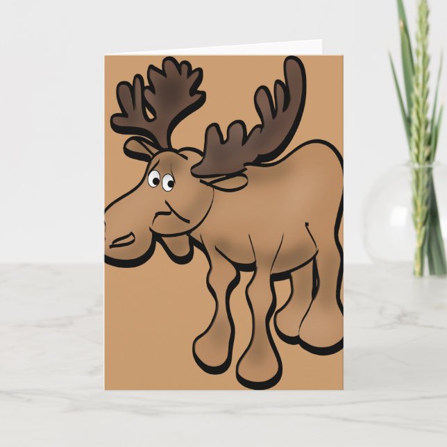 Sad Moose Greeting Card (Front)