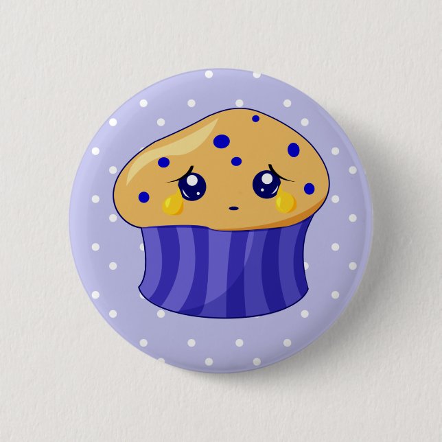 Sad Muffin 6 Cm Round Badge (Front)