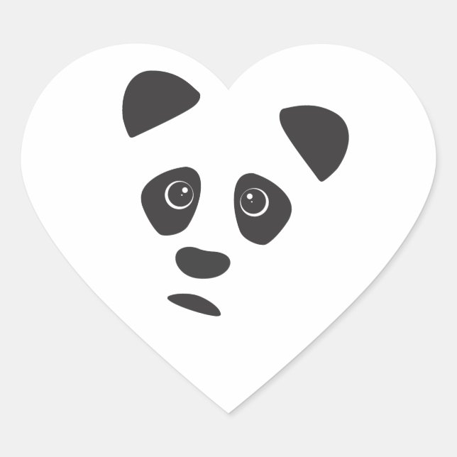 Sad Panda Heart Sticker (Front)
