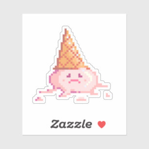 Sad Pixel Art Ice-cream cone 
