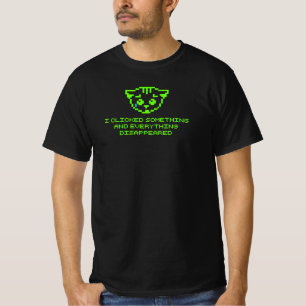 Sad Pixel Cat Clicked Something Funny Programmer T-Shirt
