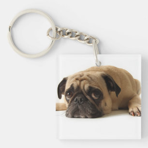 Sad Pug Key Ring
