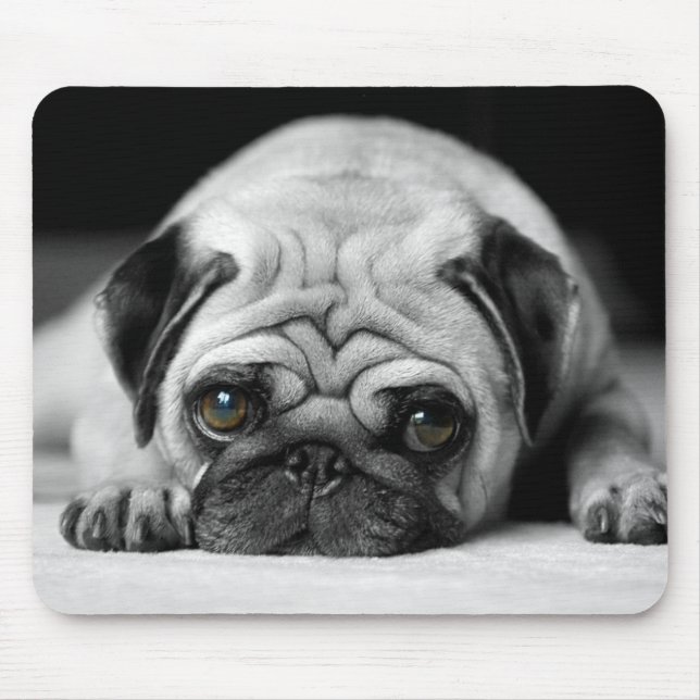 Sad Pug Mouse Pad (Front)