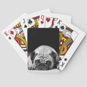 Sad Pug Playing Cards