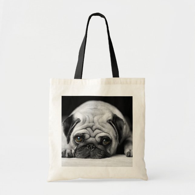Sad Pug Tote Bag (Front)