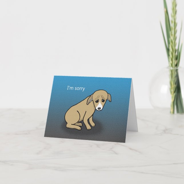 Sad Puppy Eyes Please Forgive me Dog I'm sorry Card (Front)