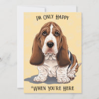 Sad Puppy Greeting Card Design Miss You Theme