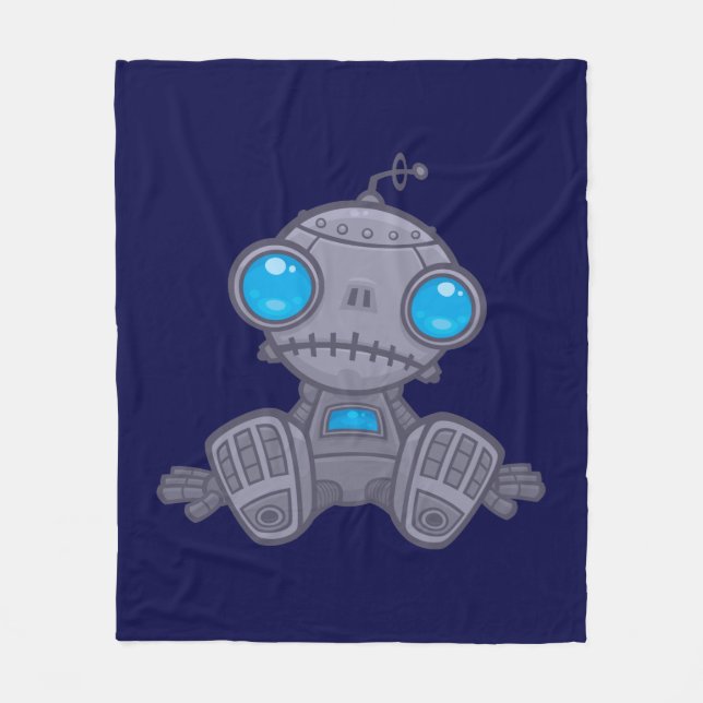 Sad Robot Fleece Blanket (Front)