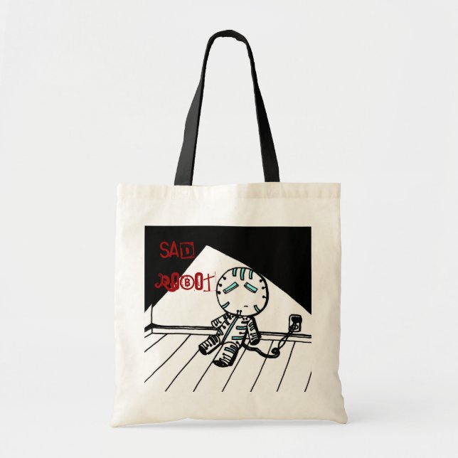 Sad Robot Tote Bag (Front)