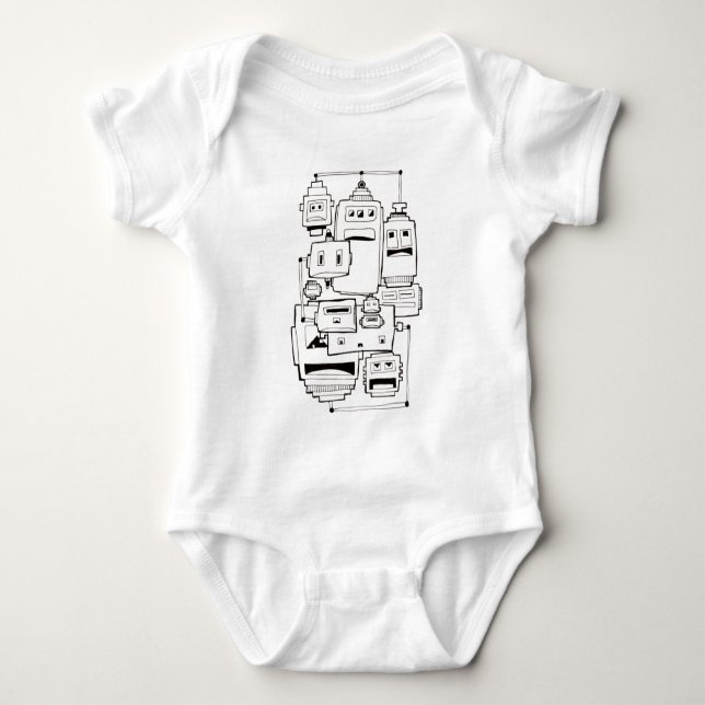 Sad Robots Baby Bodysuit (Front)