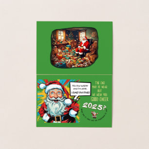 Sad Santa Brings Cheer (family version) Foil Card