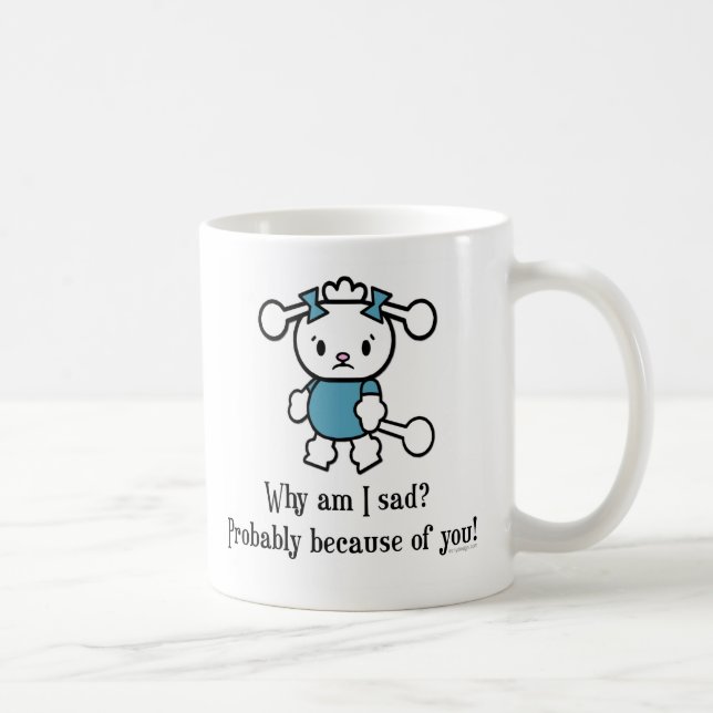 Sad Sarcastic Poodle Dog Coffee Mug (Right)