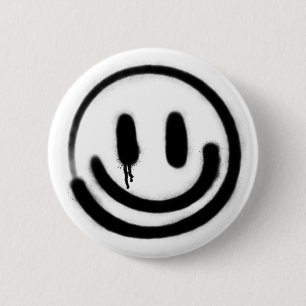 sad smile emoji 6 cm round badge