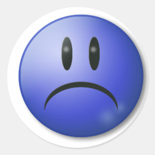 Sad smile Face Classic Round Sticker