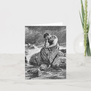 Sad Sorrow Depressed Gothic Woman Sympathy Design Card