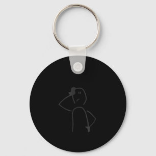 Sad Stick Figure Fisherman No Fishing Today Father Key Ring