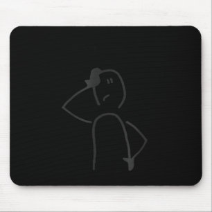 Sad Stick Figure Fisherman No Fishing Today Father Mouse Pad