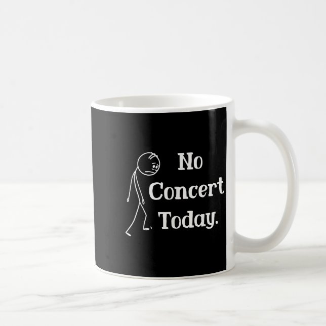 Sad Stick Figure Music Concert Lovers Tee - No Con Coffee Mug (Right)