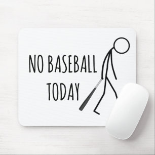 Sad Stickman with Baseball Bat Mouse Pad