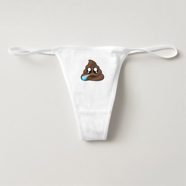 Sad Tear Poop Emoji Underwear (Front)