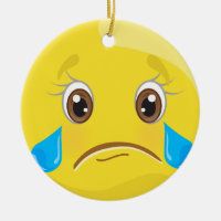 Sad Tears Emoji Christmas Ornament