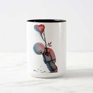Sad Tears Emotional Art Two-Tone Coffee Mug