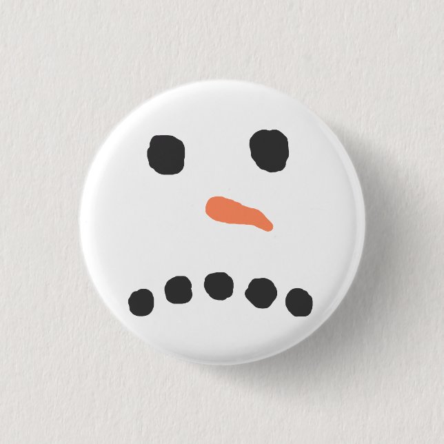 Sad Unhappy Snowman Face Bah Humbug 3 Cm Round Badge (Front)