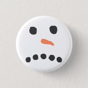 Sad Unhappy Snowman Face Bah Humbug 3 Cm Round Badge