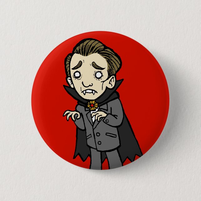 Sad Vampire 6 Cm Round Badge (Front)