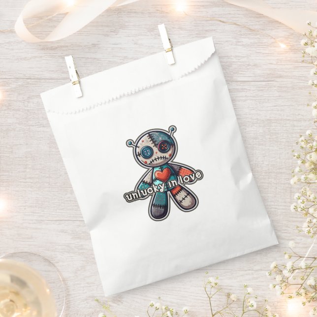 Sad VOODOO Doll Bear UNLUCKY in LOVE Favour Bag (Clipped)