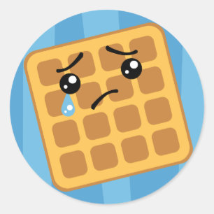 Sad Waffle Classic Round Sticker