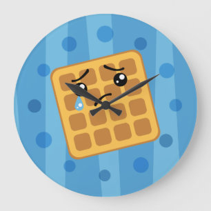 Sad Waffle Large Clock