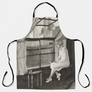 Sad woman staring out window1940s, woman, vintage, apron