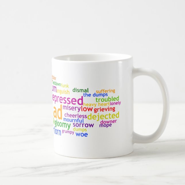 Sad Wordle Coffee Mug (Right)