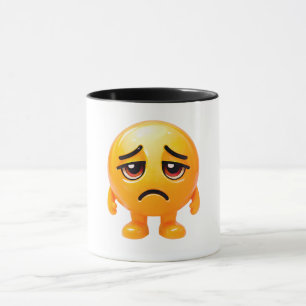 Sad Yellow Smiley Illustration Mug
