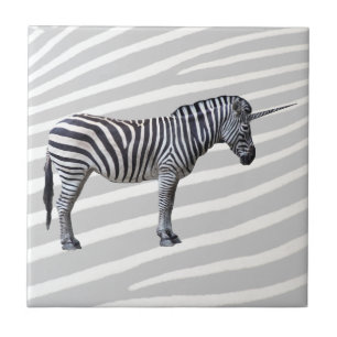 Sad Zebra Unicorn Tile