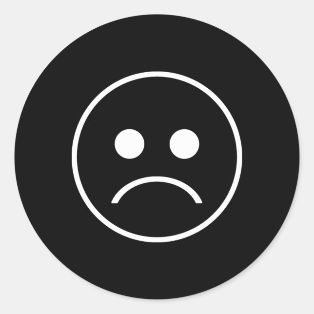 Sadboi Sad Face Classic Round Sticker (Front)