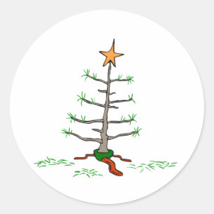 Saddest Christmas Tree Classic Round Sticker