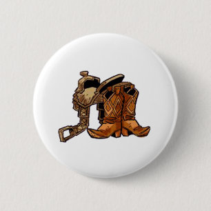 Saddle and Boots 6 Cm Round Badge
