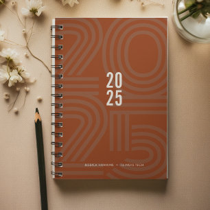 Saddle Brown Blocked Spiral Weekly Planner