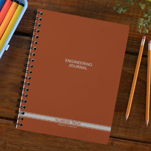 Saddle Brown Classic Stripe Spiral Notebook Planner