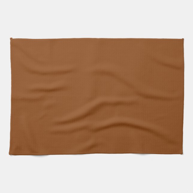Saddle Brown Kitchen Colour Design Tea Towel (Horizontal)