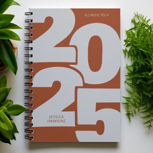Saddle Brown Overlapped Year Spiral Weekly Planner