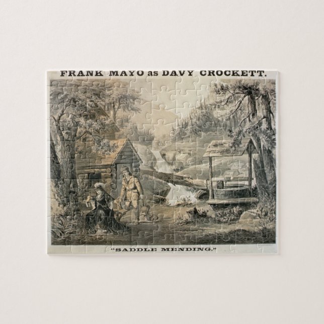 'Saddle Mending', Poster for 'Davy Crockett' starr Jigsaw Puzzle (Horizontal)