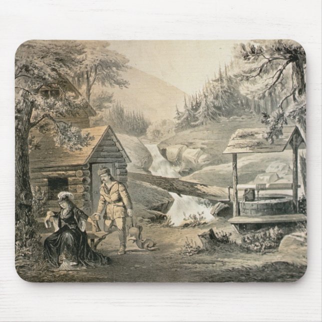 'Saddle Mending', Poster for 'Davy Crockett' starr Mouse Pad (Front)